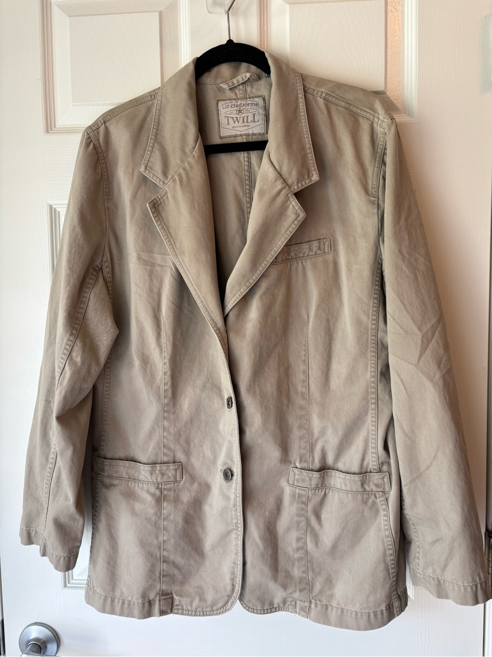 Khaki Women's Cotton Blazer Jacket